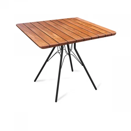 Кухонный стол Sheffilton SHT-TU34-P/80/80 ДУБ черный муар/дуб браш.коричневый 4082442101