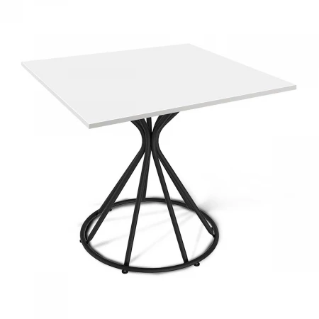 Кухонный стол Sheffilton SHT-TU4-1/80/80 ЛДСП черный/белый 5333848801