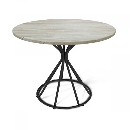 Кухонный стол Sheffilton SHT-TU4-1/90 МДФ черный муар/дуб верона белый 4673014502