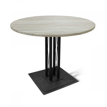 Кухонный стол Sheffilton SHT-TU6-BS1/90 МДФ черный муар/дуб верона белый 9799833801