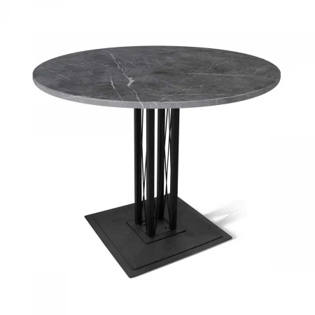 Кухонный стол Sheffilton SHT-TU6-ВS1/90 МДФ черный/мрамор премиум 2246795801