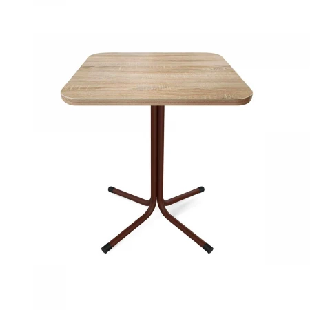 Кухонный стол Sheffilton SHT-TU7-1/60/60 ЛДСП коричневый муар/черный/дуб сонома 2097770003