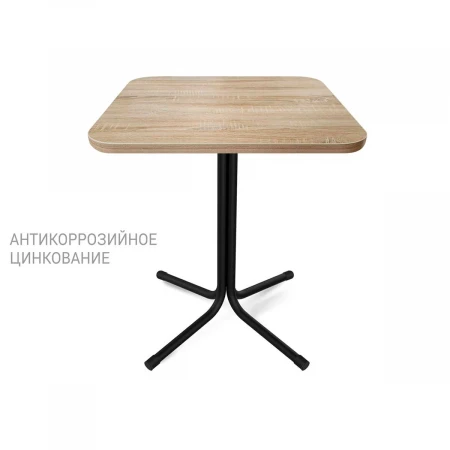 Кухонный стол Sheffilton SHT-TU7-1/60/60 ЛДСП черный (цинк)/дуб сонома 2097770005