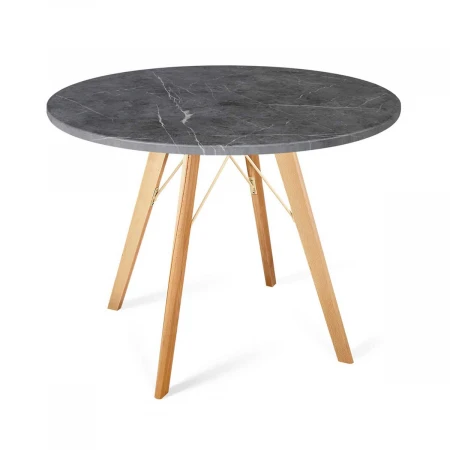 Кухонный стол Sheffilton SHT-TU9/90 МДФ прозрачный лак/мрамор премиум 1855979002