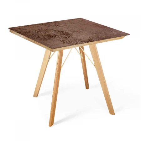 Кухонный стол Sheffilton SHT-TU9/ТT8 70/70 ДУБ/керамика прозрачный лак/коричневая сепия 9844826201