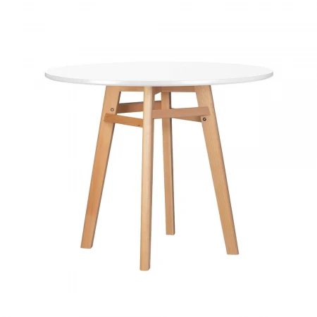 Стол обеденный DOBRIN ALBERT'90 (белая столешница, основание светлый бук) 59TD-LMZL ALBERT'90