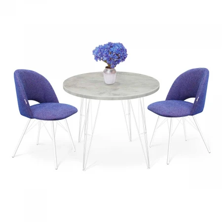 Обеденная группа Sheffilton SHT-DS174 бетон светлый/белый/синий мираж 7688968901