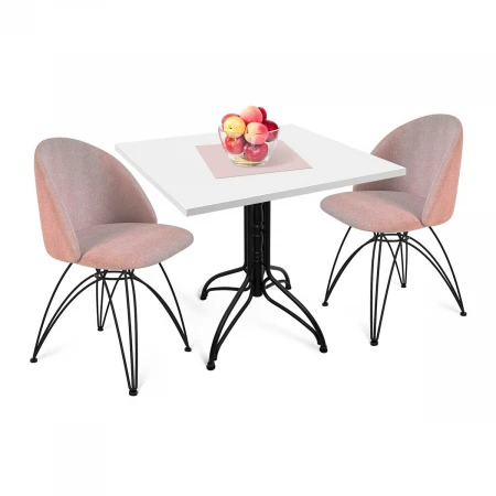 Обеденная группа Sheffilton SHT-DS119 розовый десерт/белый/черный муар 5459384501