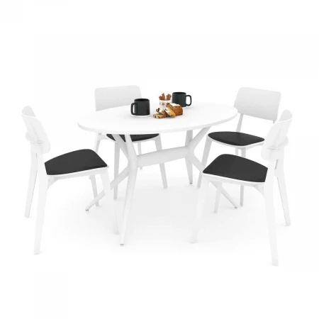 Обеденная группа Sheffilton SHT-DS124 белый/черный/белый шагрень/белый 9285969001