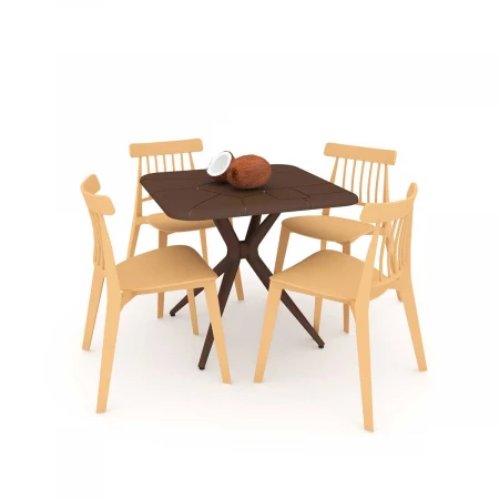 Обеденная группа Sheffilton SHT-DS133 коричневый/бук/черный 5779322601