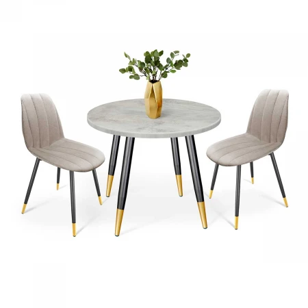 Обеденная группа Sheffilton SHT-DS166 бетон светл./лун. камень/черн. муар/зол. 6392975901