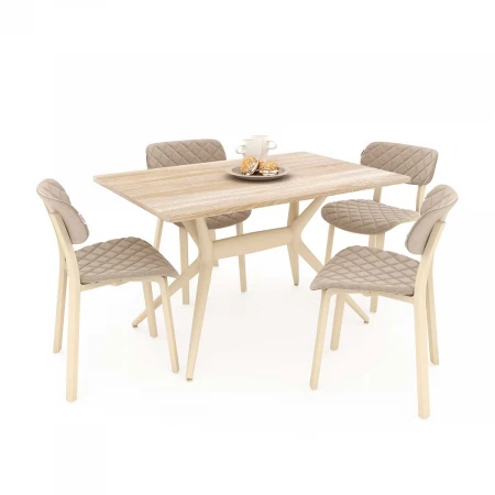 Обеденная группа Sheffilton SHT-DS168 дуб сонома светлый/бежевый/кремовый 9097420501