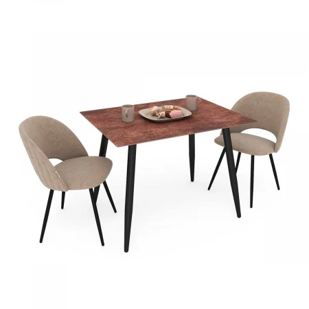 Обеденная группа Sheffilton SHT-DS173 коричневая сепия/черный муар/латте 5526968301