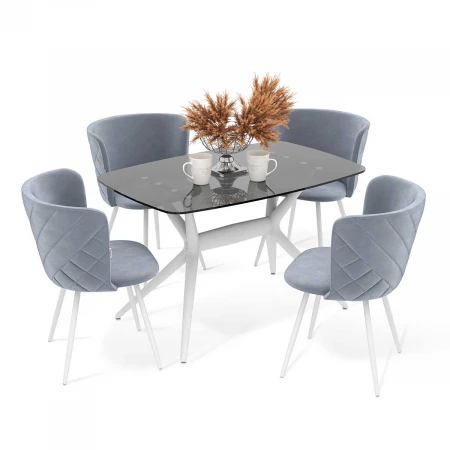 Обеденная группа Sheffilton SHT-DS190 дымчатый/нейтральн. серый/белый/бел.муар 2703578001
