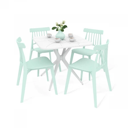 Обеденная группа Sheffilton SHT-DS195 белый/пастельно-зеленый 7488607001