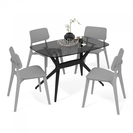 Обеденная группа Sheffilton SHT-DS196 дымчатый/черный/серый 4198084301