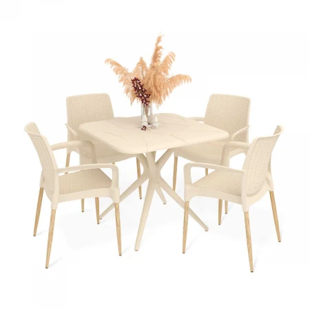 Обеденная группа Sheffilton SHT-DS201 бежевый/светлый орех 7323788801