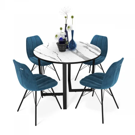 Обеденная группа Sheffilton SHT-DS229 статуарио венато/морск.глубина/черн.муар 4524838201