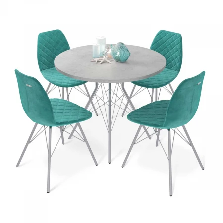 Обеденная группа Sheffilton SHT-DS234 бет.чикаг.свет.-сер./голуб.лаг./хром/лак 5637405302