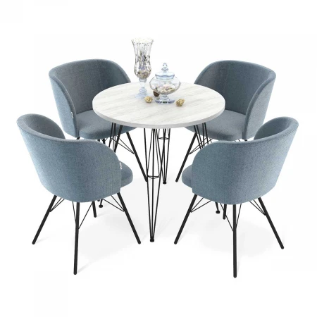 Обеденная группа Sheffilton SHT-DS236 сосна касцина/синий лед/черный муар 6691947501