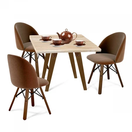 Обеденная группа Sheffilton SHT-DS81 кофейный ликер/тем.орех/черн/дуб сонома 4111135301