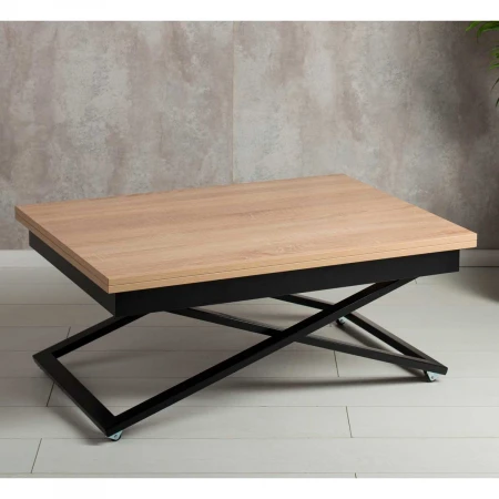 Стол-трансформер Levmar Accord D89/S53 (дуб сонома/черные опоры) 7470002101