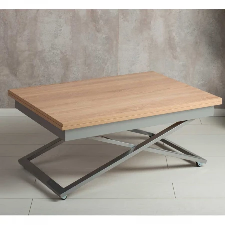 Стол-трансформер Levmar Accord D89/S59 (дуб сонома/серебро) 3623807701