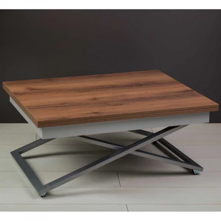 Стол-трансформер Levmar Accord D93/S59 дуб делано/серебро 3731578601