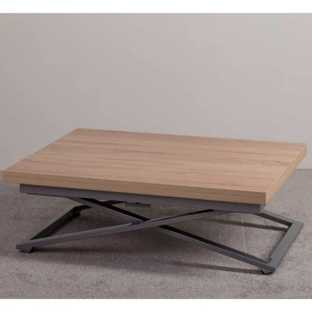 Стол-трансформер Levmar Compact D89/S59 сонома/ опоры серебро 7125110715