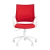 Офисное кресло Topchairs ST-Basic-W спинка белая сетка TW-15 сиденье красная ткань 26-22 ST-BASIC-W/WH/26-22