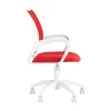Офисное кресло Topchairs ST-Basic-W спинка белая сетка TW-15 сиденье красная ткань 26-22 ST-BASIC-W/WH/26-22
