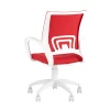 Офисное кресло Topchairs ST-Basic-W спинка белая сетка TW-15 сиденье красная ткань 26-22 ST-BASIC-W/WH/26-22