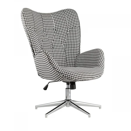 Поворотное кресло Stool Group Филадельфия регулируемое ч/б FUCHS HOUNDTOOTH
