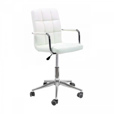 Поворотное кресло AksHome Rosio 2 белый, экокожа, на колесах 58824