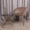 Кресло AksHome Amur светло-коричневый, велюр, цвет каркаса золото 65594 Кресло AksHome Amur светло-коричневый, велюр, цвет каркаса золото 65594