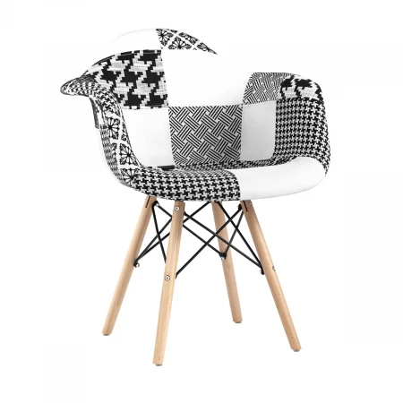 Кресло Stool Group EAMES пэчворк черно-белое Y809 bw