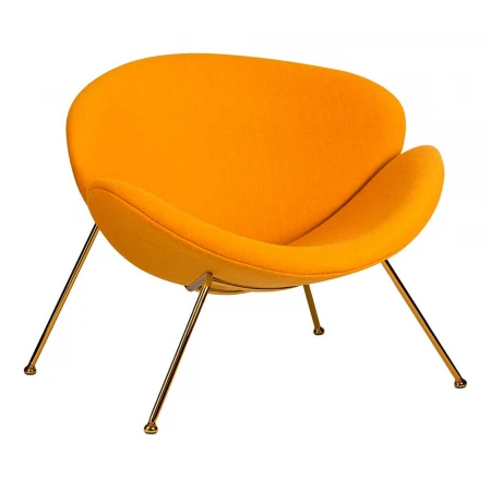 Кресло дизайнерское DOBRIN EMILY (желтая ткань AF13, золотое основание) 72-LMO EMILY