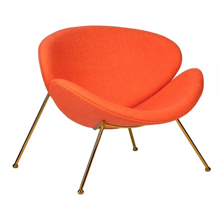 Кресло дизайнерское DOBRIN EMILY (оранжевая ткань AF, золотое основание) 72-LMO EMILY