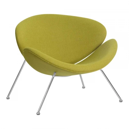 Кресло дизайнерское DOBRIN EMILY (светло-зеленая ткань AF3, хромированная сталь) 72-LMO EMILY