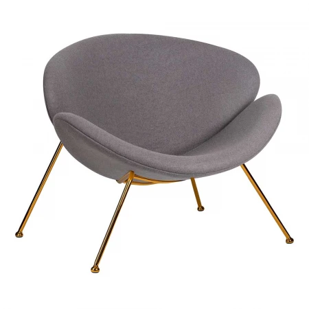 Кресло дизайнерское DOBRIN EMILY (серая ткань AF7, золотое основание) 72-LMO EMILY