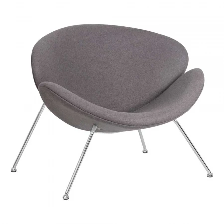 Кресло дизайнерское DOBRIN EMILY (серая ткань AF7, хромированная сталь) 72-LMO EMILY