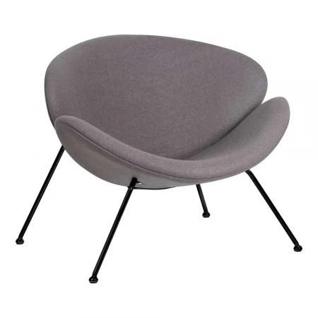 Кресло дизайнерское DOBRIN EMILY (серая ткань AF7, черное основание) 72-LMO EMILY