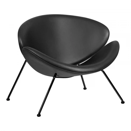 Кресло дизайнерское DOBRIN EMILY (черный винил YP16, черное основания) 72-LMO EMILY