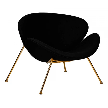 Кресло дизайнерское DOBRIN EMILY (черный ткань AF9, золотое основание) 72-LMO EMILY