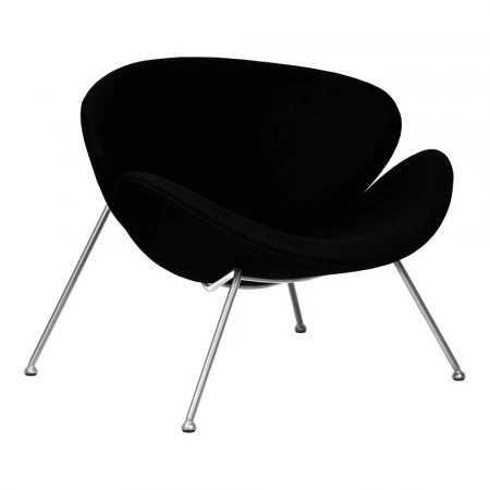 Кресло дизайнерское DOBRIN EMILY (черный ткань AF9, хромированная сталь) 72-LMO EMILY