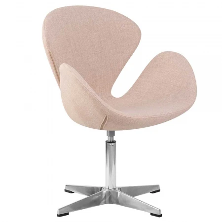 Кресло дизайнерское DOBRIN SWAN (бежевая ткань IF1, алюминиевое основание) 69A-LMO SWAN