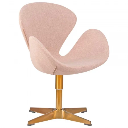 Кресло дизайнерское DOBRIN SWAN (бежевая ткань IF1, золотое основание) 69A-LMO SWAN