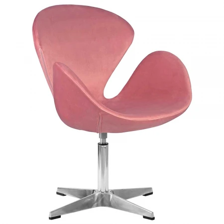Кресло дизайнерское DOBRIN SWAN (розовый велюр BLUVEL52, алюминиевое основание) 69A-LMO SWAN