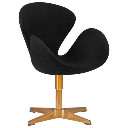 Кресло дизайнерское DOBRIN SWAN (черная ткань AF9, золотое основание) 69A-LMO SWAN