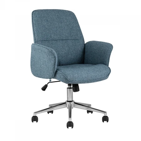 Кресло руководителя Stool Group Simona голубой THOMASINA TWEED BLUE